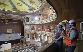 Un 15% de avance tienen los trabajos de restauración del emblemático Teatro Municipal